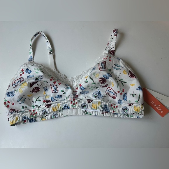 Colsie NWT Women's Woven Bralette Fruit Print Size Large - Picture 1 of 6